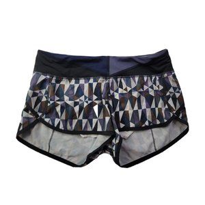 Lululemon Speed Up Shorts Women's 6 Multicolor Geometric 2.5" *Liner Cut Stain